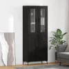  Magasfiú fiókkal 2 pcs Fekete tölgy 69,5 x 34 x 180 cm Faanyag