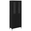  Magasfiú fiókkal 2 pcs Fekete tölgy 69,5 x 34 x 180 cm Faanyag