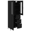  Magasfiú fiókkal 2 pcs Fekete tölgy 69,5 x 34 x 180 cm Faanyag