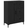  Magasfiú fiókkal 2 pcs Fekete tölgy 69,5 x 34 x 180 cm Faanyag