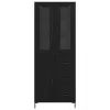 Magasfiú fiókkal 2 pcs Fekete tölgy 69,5 x 34 x 180 cm Faanyag
