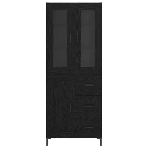  Magasfiú fiókkal 2 pcs Fekete tölgy 69,5 x 34 x 180 cm Faanyag
