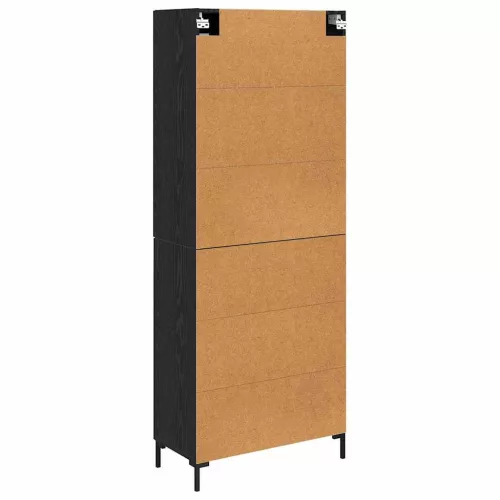  Magasfiú fiókkal 2 pcs Fekete tölgy 69,5 x 34 x 180 cm Faanyag
