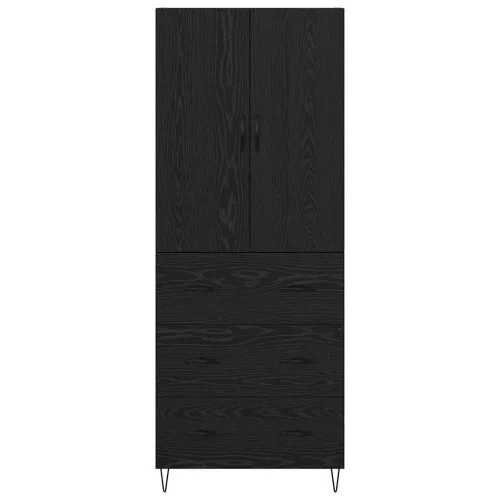  Magasfiú Falra szerelhető fiókkal 2 pcs Fekete tölgy Faanyag