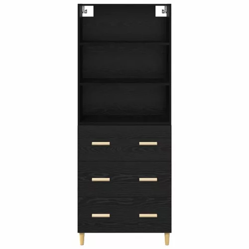  Magasfiú fiókkal 2 pcs Fekete tölgy 69,5 x 34 x 180 cm Faanyag