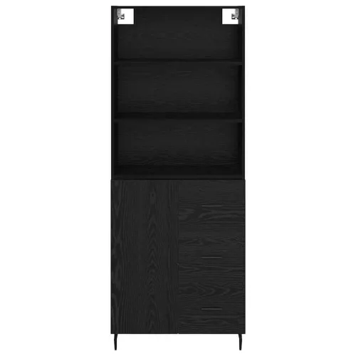  Magasfiú fiókkal 2 pcs Fekete tölgy 69,5 x 34 x 180 cm Faanyag