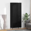  Magasfiú fiókkal 2 pcs Fekete tölgy 69,5 x 34 x 180 cm Faanyag