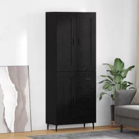    Magasfiú fiókkal 2 pcs Fekete tölgy 69,5 x 34 x 180 cm Faanyag