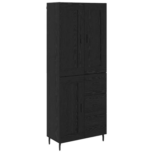  Magasfiú fiókkal 2 pcs Fekete tölgy 69,5 x 34 x 180 cm Faanyag