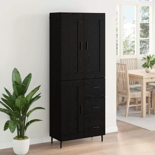  Magasfiú fiókkal 2 pcs Fekete tölgy 69,5 x 34 x 180 cm Faanyag