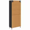  Magasfiú fiókkal 2 pcs Fekete tölgy 69,5 x 34 x 180 cm Faanyag