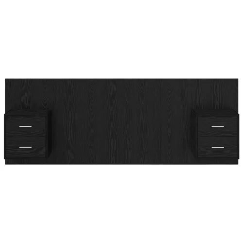  Fejtámla Szekrénnyel fiókkal 3 pcs Fekete tölgy Faanyag