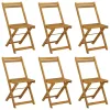  Összecsukható Kerti Székek 6 pcs Természetes 40 x 53 x 80 cm