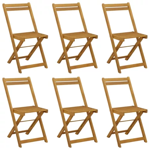  Összecsukható Kerti Székek 6 pcs Természetes 40 x 53 x 80 cm