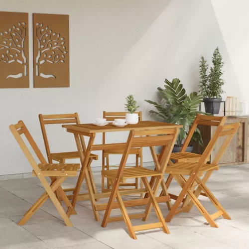  Összecsukható Kerti Székek 6 pcs Természetes 40 x 53 x 80 cm