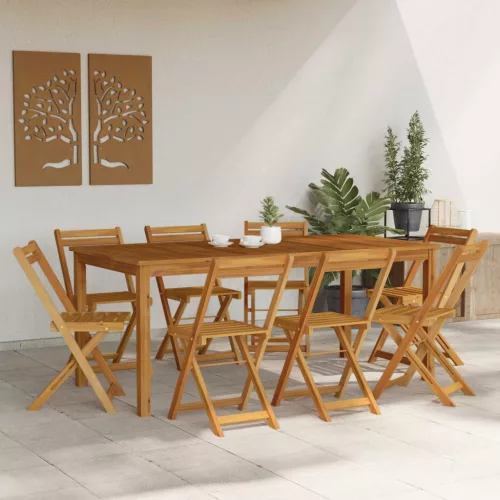  Kültéri bistro székek 8 pcs Természetes 40 x 53 x 80 cm