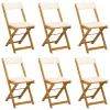  Kültéri bistro székek 6 pcs Krémfehér 40 x 53 x 80 cm