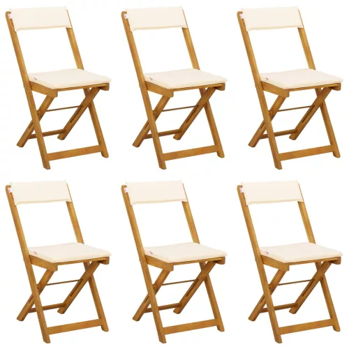  Kültéri bistro székek 6 pcs Krémfehér 40 x 53 x 80 cm