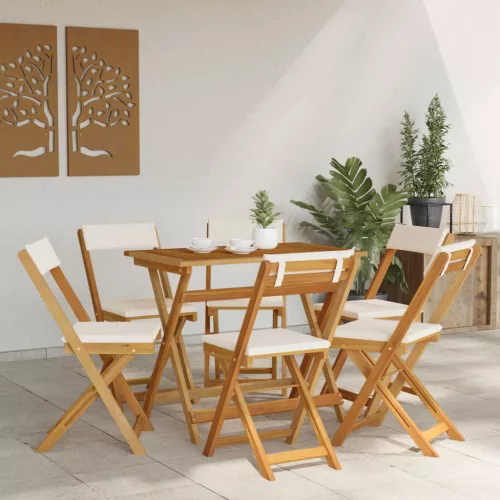  Kültéri bistro székek 6 pcs Krémfehér 40 x 53 x 80 cm