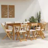  Kültéri bistro székek 8 pcs Krémfehér 40 x 53 x 80 cm