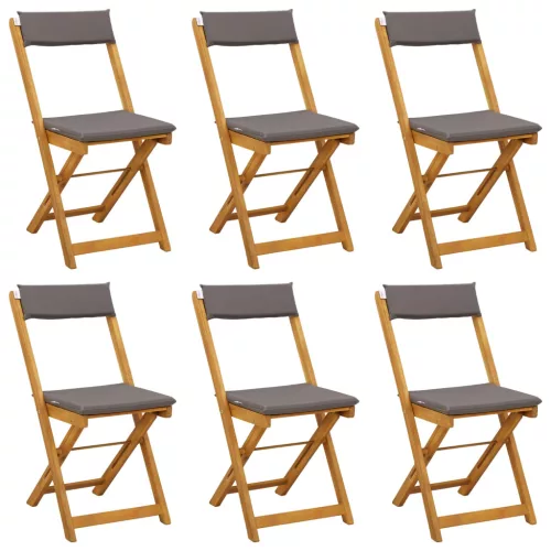  Kültéri bistro székek 6 pcs Sötétszürke 40 x 53 x 80 cm