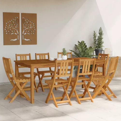 Kültéri bistro székek 8 pcs Természetes 40 x 42 x 85 cm