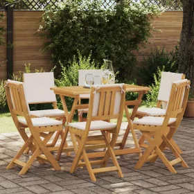    Kültéri bistro székek párnával 6 pcs Krémfehér 38 x 46 x 85 cm