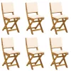 Kültéri bistro székek párnával 6 pcs Krémfehér 38 x 46 x 85 cm