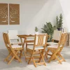  Kültéri bistro székek párnával 6 pcs Krémfehér 38 x 46 x 85 cm