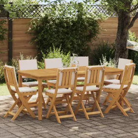    Kültéri bistro székek párnával 8 pcs Krémfehér 38 x 46 x 85 cm
