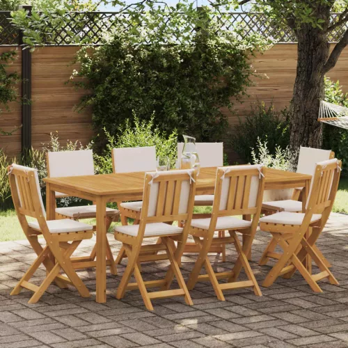  Kültéri bistro székek párnával 8 pcs Krémfehér 38 x 46 x 85 cm