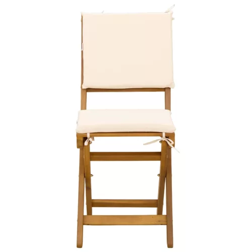  Kültéri bistro székek párnával 8 pcs Krémfehér 38 x 46 x 85 cm