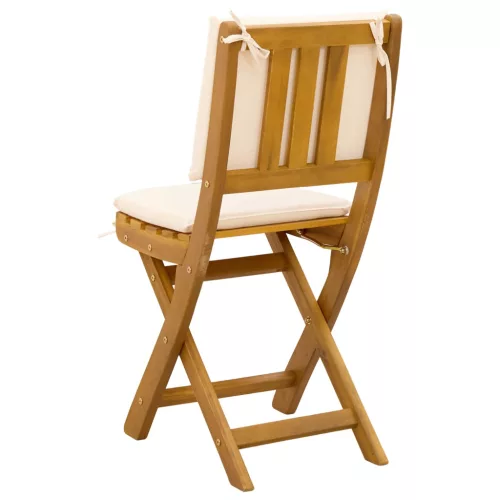  Kültéri bistro székek párnával 8 pcs Krémfehér 38 x 46 x 85 cm