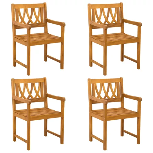  Kerti pad 4 pcs Természetes 56 x 55,5 x 90 cm Tömör Akácfa