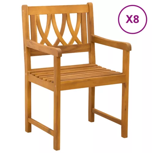 Kerti pad 8 pcs Természetes 56 x 55,5 x 90 cm Tömör Akácfa