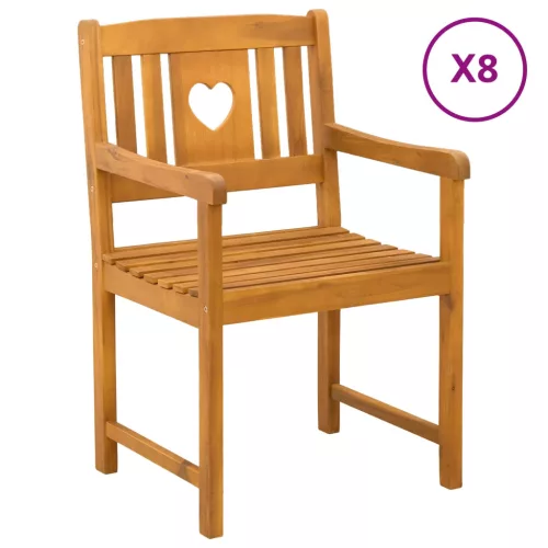  Kerti pad 8 pcs Természetes 56 x 55,5 x 90 cm Tömör Akácfa