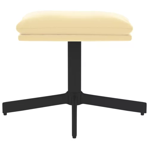  krémfehér bársony lábzsámoly 60x60x36 cm