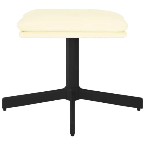  krémszínű műbőr lábzsámoly 60x60x36 cm