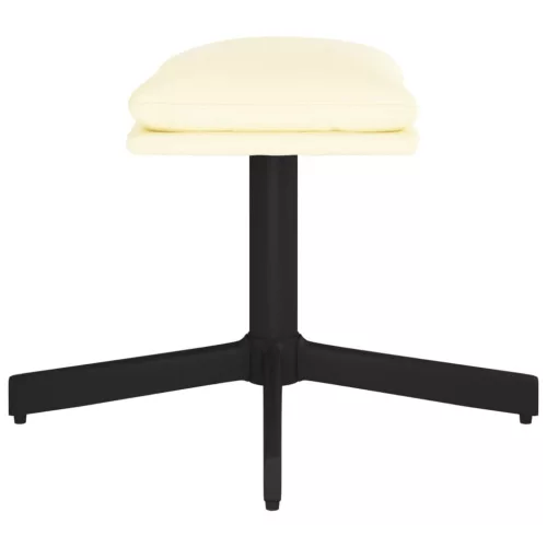  krémszínű műbőr lábzsámoly 60x60x36 cm