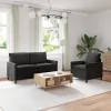  Kanapé Szett 2 pcs Fekete Bársony