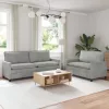  Kanapé Szett 2 pcs Világosszürke Bársony