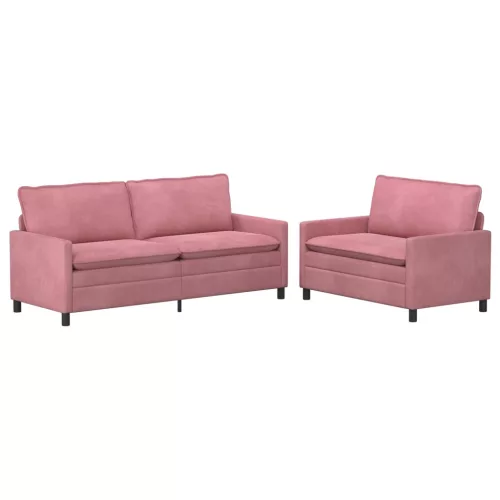  Kanapé Szett 2 pcs Rózsaszín Bársony