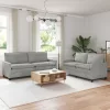  Kanapé Szett 2 pcs Világosszürke Bársony
