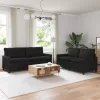  Kanapé Szett 2 pcs Fekete Bársony