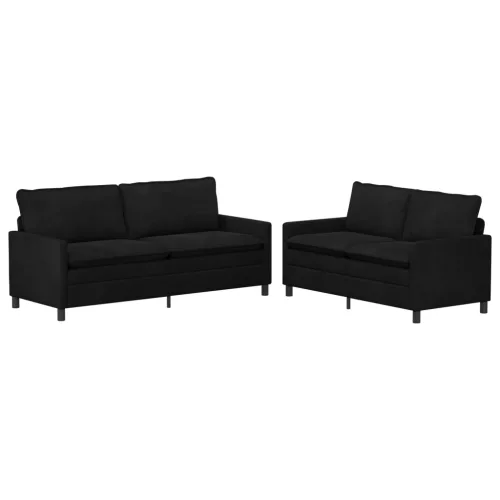  Kanapé Szett 2 pcs Fekete Bársony