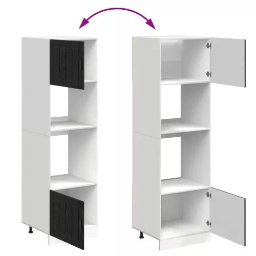  Konyhaszekrény Fekete tölgy 60 x 57 x 207 cm Faanyag