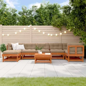  Kerti lounge szett ARAKIL 8 pcs Viaszbarna Tömör Fenyőfa