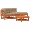  Kerti lounge szett 4 pcs Viaszbarna Tömör Fenyőfa