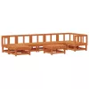  Kerti lounge szett 8 pcs Viaszbarna Tömör Fenyőfa