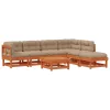  Kerti lounge szett 7 pcs Viaszbarna Tömör Fenyőfa